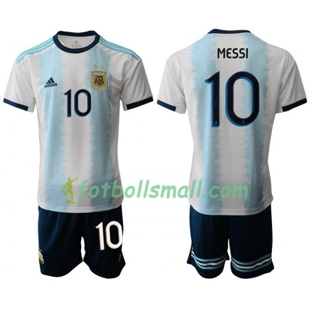 Argentina Fotbollströjor MESSI 10 Barn Hemma tröja Copa América 2019 Kortärmad